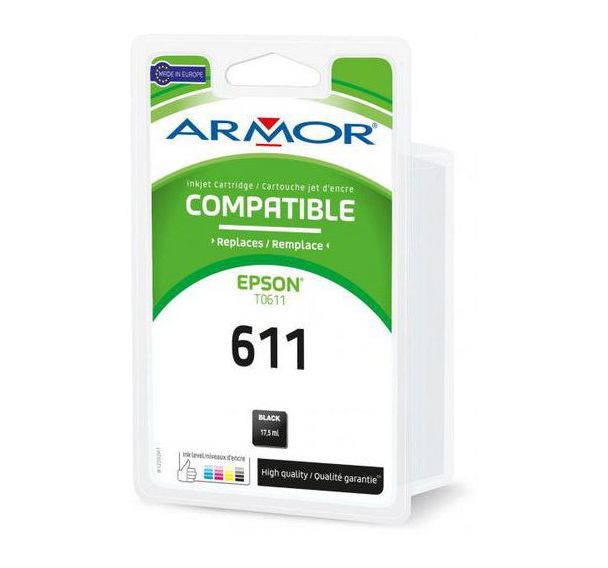 Cartouche jet d'encre noire 1jet0168 compatible Epson T0611