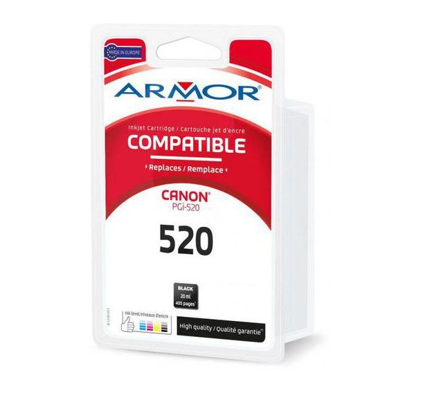 Cartouche jet d'encre noire compatible canon PGI-520 BK