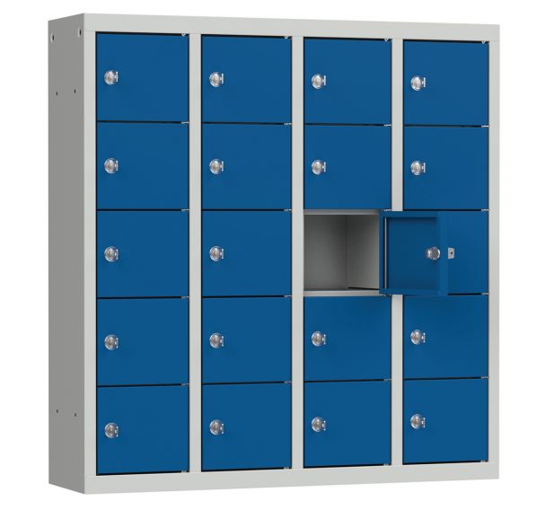 Casier téléphones 20 cases portes individuelles Gris/Bleu