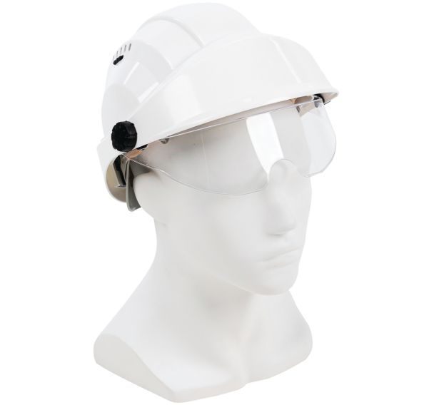 Casque Orizon ventilé blanc avec lunettes de protection