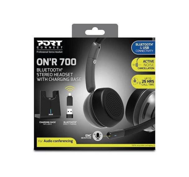 Casque Stéréo Binaural Bluetooth Pro avec support de charge