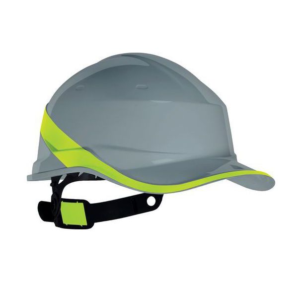 Casque de chantier forme casquette baseball DIAMOND5 Gris/Jaune
