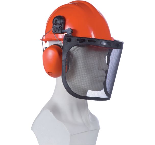 Casque forestier avec antibruit et porte visière
