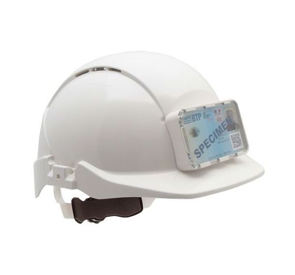 Casque ventilé Concept Core à glissière porte badge - Blanc