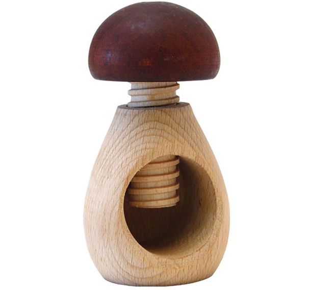 Casse noix forme champignon bois blanc