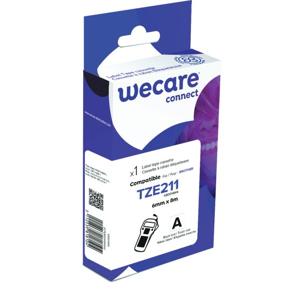 Cassette de ruban pour étiqueteuse Brother - 6 mm - TZE211