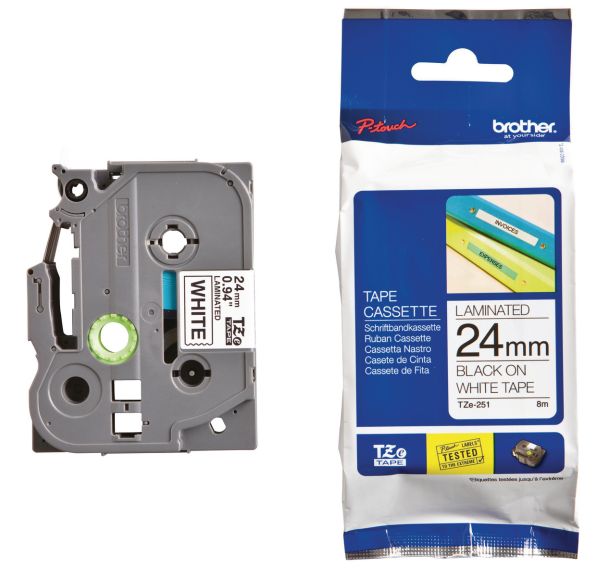 Cassette de ruban pour étiqueteuse Brother - Largeur 24 mm