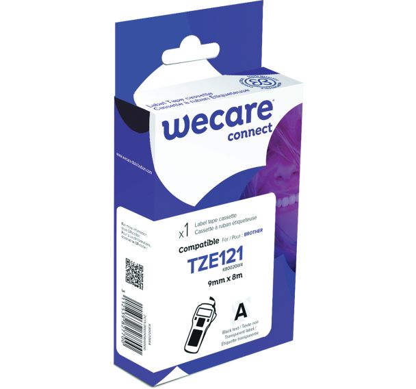 Cassette de ruban pour étiqueteuse Brother - Largeur 9 mm - Wecare