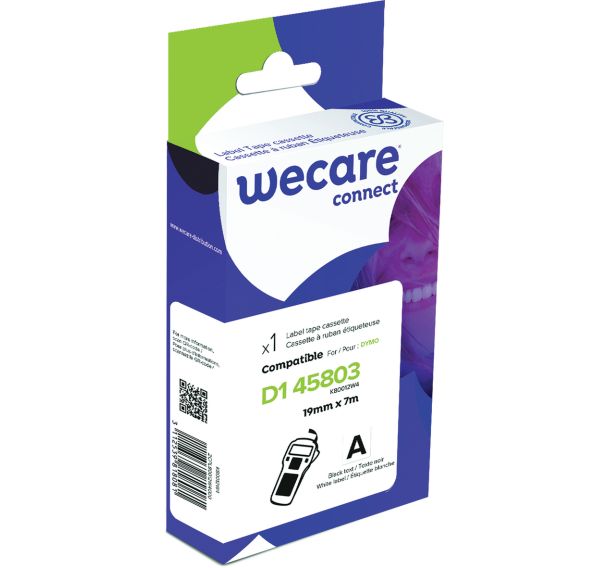 Cassette de ruban pour étiqueteuse Dymo D1 - Largeur 19 mm - Wecare