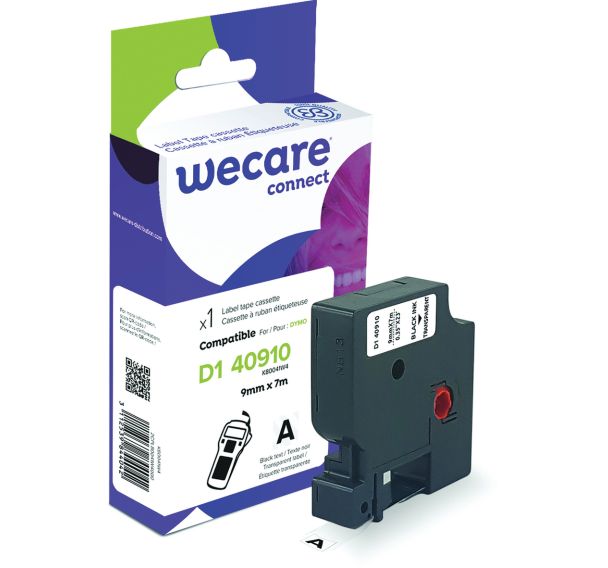 Cassette de ruban pour étiqueteuse Dymo D1 - Largeur 9 mm - Wecare