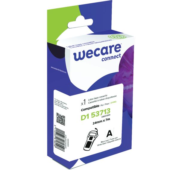 Cassette pour étiqueteuse Dymo D1 - 24 mm - Noir/Blanc