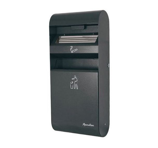 Cendrier-poubelle mural - 3 L / 14 L - anthracite