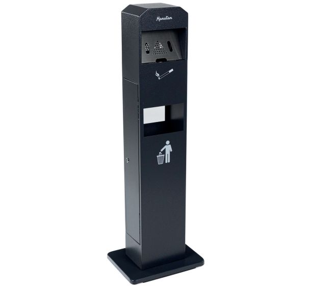 Cendrier-poubelle ou cendrier colonne sur socle Manutan - Manutan Expert