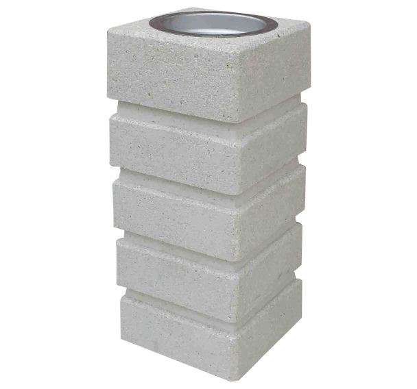 Cendrier Ares 1.5 L béton avec coupelle inox - blanc sable ton pierre