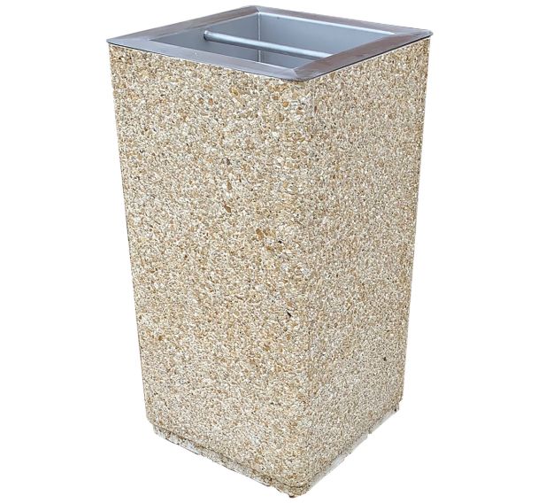 Cendrier Olympe 9 L béton avec bac inox - gravillons lavés