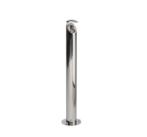 Cendrier colonne 4,2 L avec toit de protection - H 103 cm - inox poli
