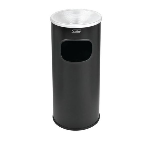 Cendrier et poubelle - métal - 30 L - noir
