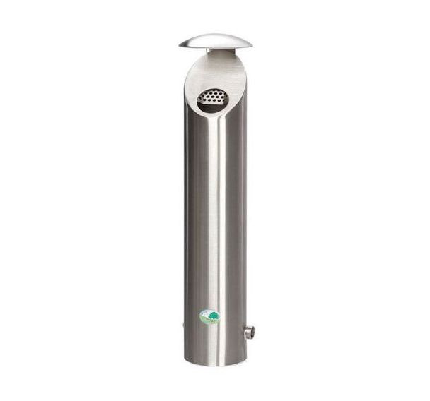 Cendrier mural acier - Avec toit - 4.2L - Brossé