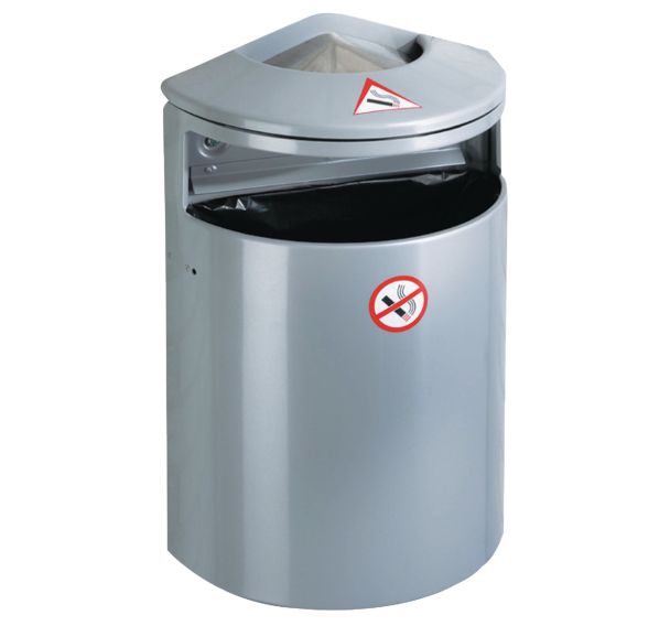 Cendrier mural avec poubelle 13 L - gris