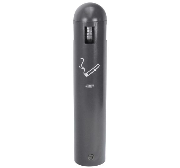 Cendrier mural en tube - Gris et Argent - 1,8 L - Probbax