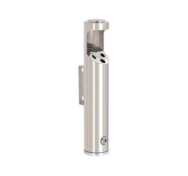 Cendrier mural rond en inox poli 1,7L