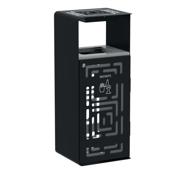 Cendrier poub Artri anti nuisible 110L tri déchets acier manganèse-Rossignol Pro
