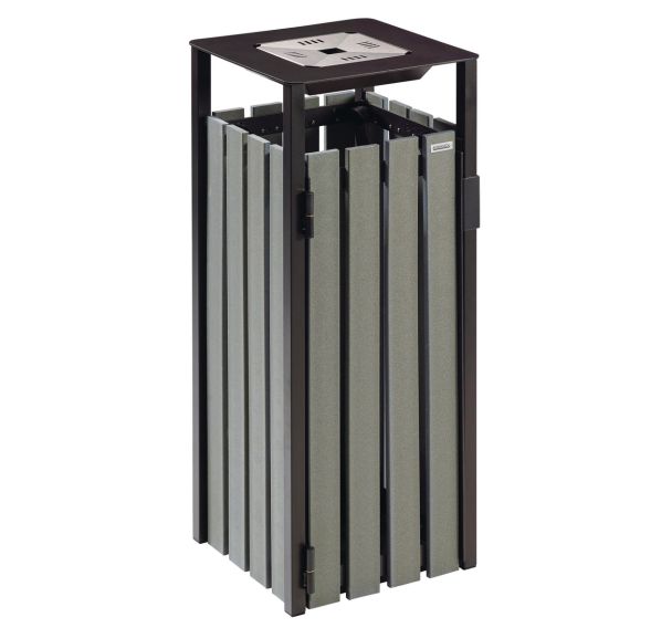 Cendrier/poubelle à poser/fixer Eden etik 1,5l110l gris manganese-Rossignol Pro