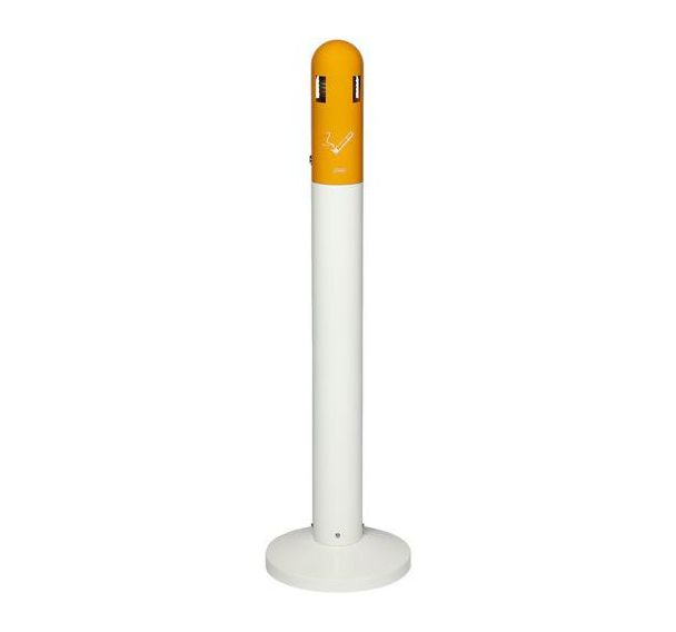 Cendrier sur pied cigarette - Blanc/orange - Probbax