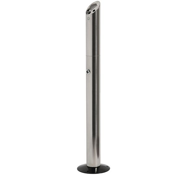 Cendrier sur pied cylindrique inox brossé