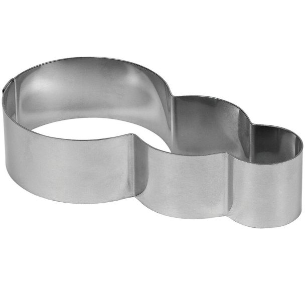 Cercle à entremet feu tricolore en acier inoxydable - 13 cm