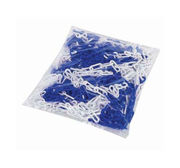 Chaîne plastique en sac - Bleu/blanc - 25 m - ø 8mm