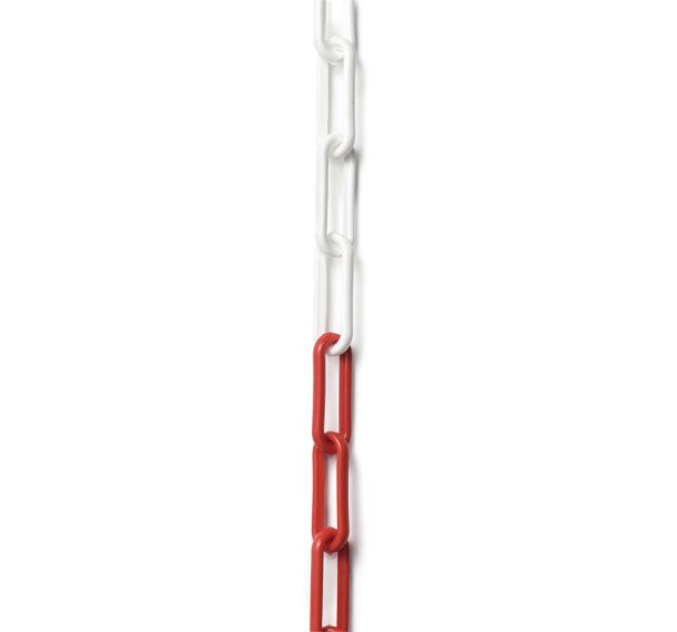 Chaine pour balisage maillons rouge et blanc.