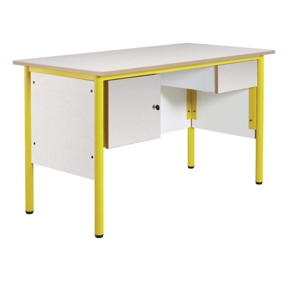 Chaire de professeur, 1 tiroir, 1 porte, plateau Beige - Manutan Expert