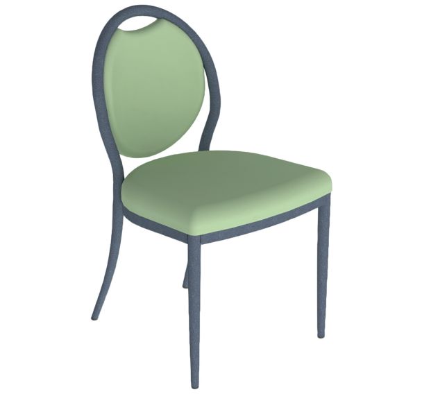 Chaise 260 alu/mousse tissu ginkgo 4 pieds Mobidecor