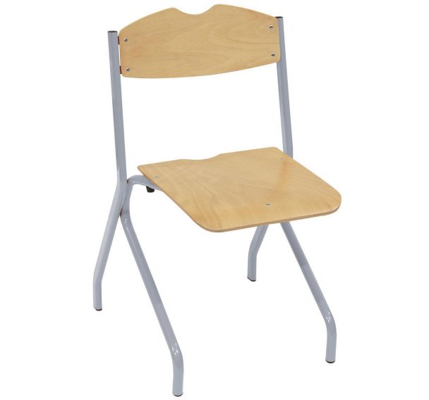 Chaise 4 pieds A/T T3 Alizée Gris Alu/Hêtre Naturel