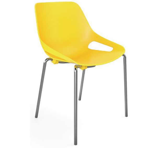 Chaise 4 pieds chromé Rosalie - Eol