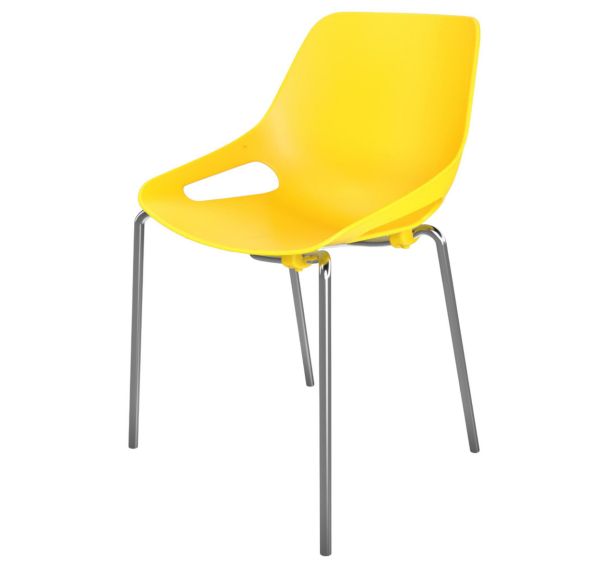 Chaise 4 pieds chromé Rosalie - Eol