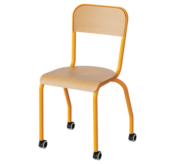 Chaise Atlas 4 pieds roulettes dossier encastré T6 - Manutan Expert