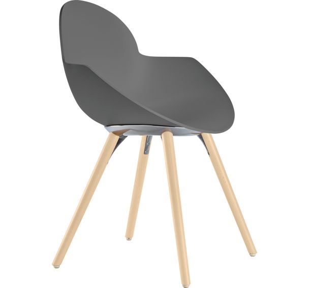 Chaise Cookie 4 pieds bois coque polypropylène Infiniti