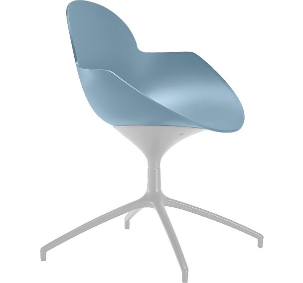 Chaise Cookie pied étoile alu poli coque pivotante polypropylène Infiniti