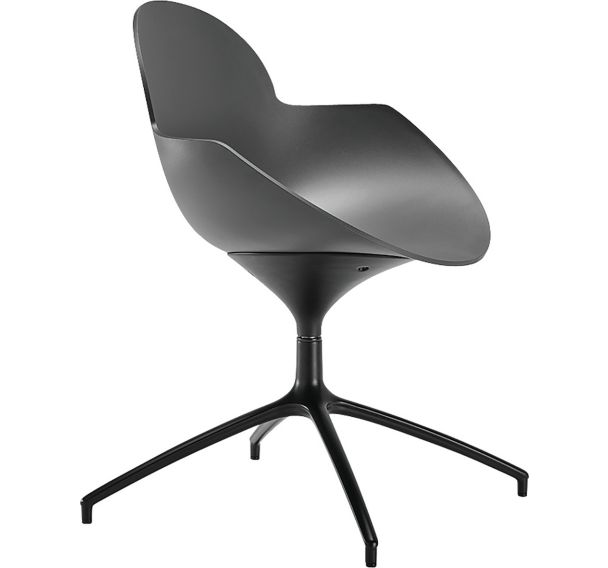 Chaise Cookie pied étoile alu verni coque pivotante polypropylène Infiniti