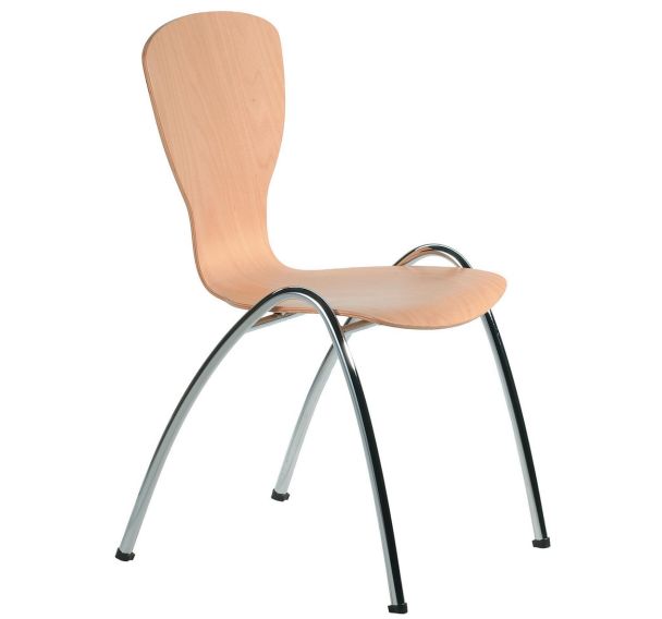 Chaise Gladys sans accoudoirs - 4 pieds - Acier chromé