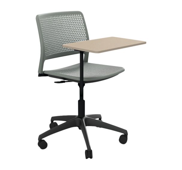 Chaise Grafton informatique sur roulettes rigides tablette à droite