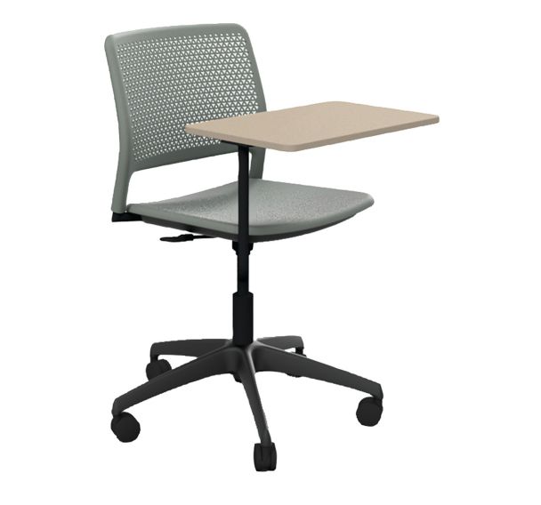 Chaise Grafton informatique sur roulettes souples tablette à droite