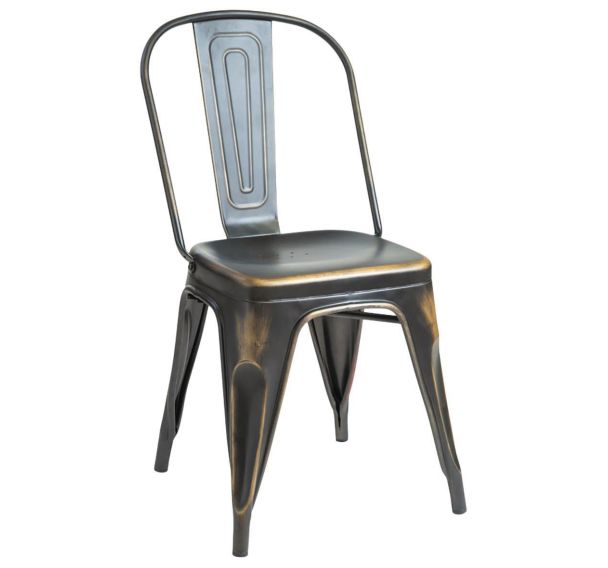 Chaise Hot métal vieilli vintage noir