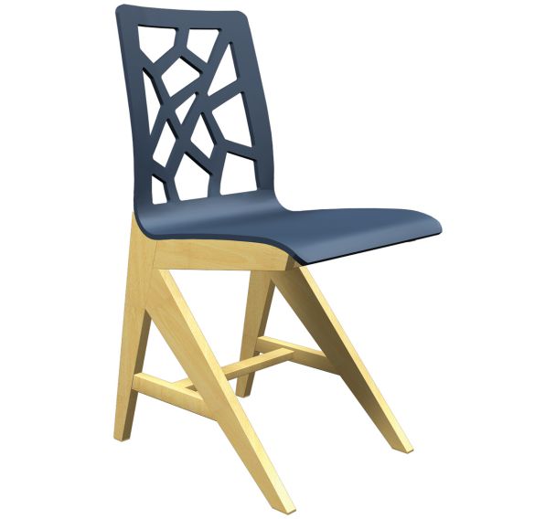Chaise Iriss coque bois - appui sur table hêtre naturel