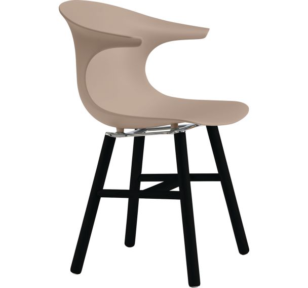 Chaise Loop pied chêne teinté coque polypropylène Infiniti