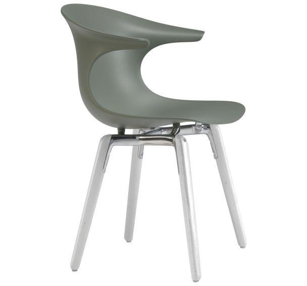 Chaise Loop pied hêtre teinté blanc coque polypropylène Infiniti