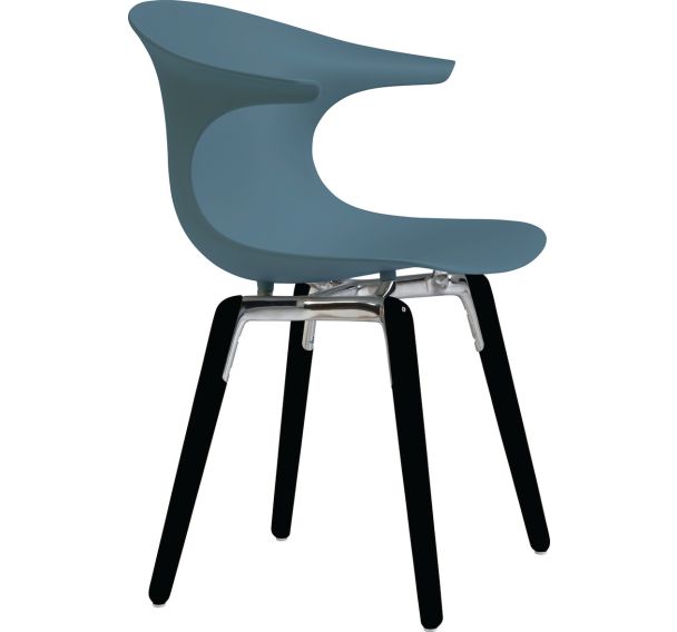 Chaise Loop pied hêtre teinté noir coque polypropylène Infiniti