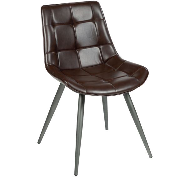 Chaise Love structure métal coque tissu PVC capitonnée Stamp